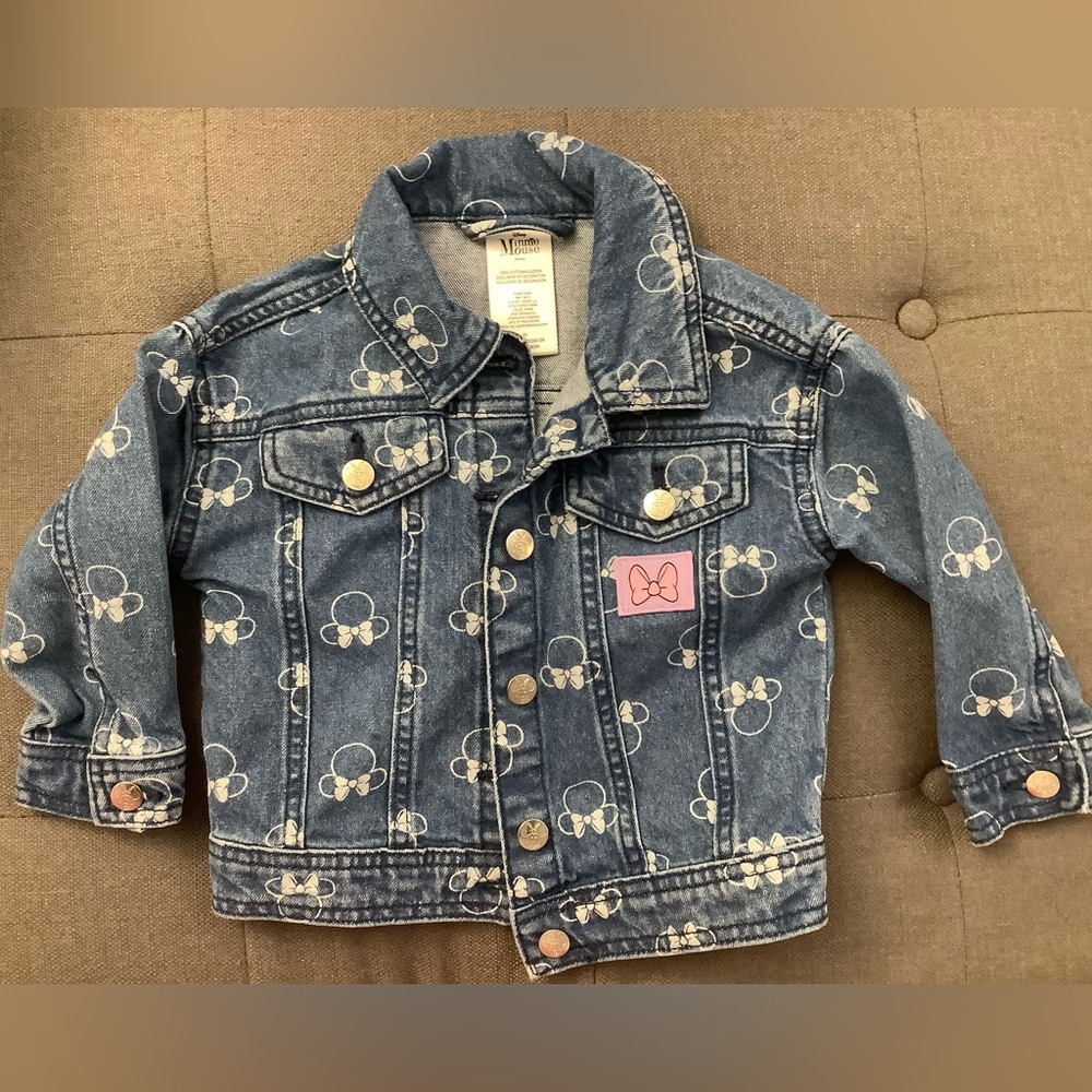 Disney Minnie Mouse toddler 2T girls jean jacket denim blue